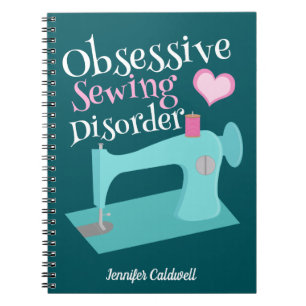 Süße Retro-Nähmaschine Schneiderin Notizblock