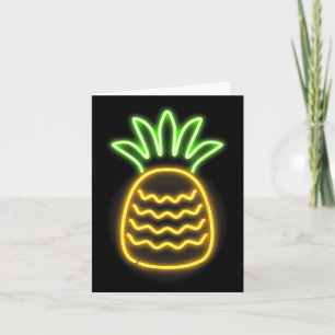 Süße Retro-Neon-Ananas Für Hawaiianische Strände S Karte