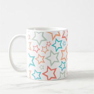 Süße Retro-Pastell-Sterne Nahtloses Muster  Kaffeetasse