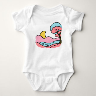 Süße Retro-Pop-Art-traumhafte Mondlandschaft Baby Strampler