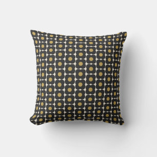 Süße Retro-Pop-Blume Schwarz Gold Weihnachten Feie Kissen