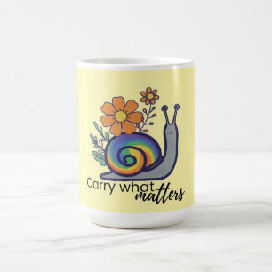 Süße Retro-Regenbogen-Blumen-Schnecken-Kaffeetasse Kaffeetasse