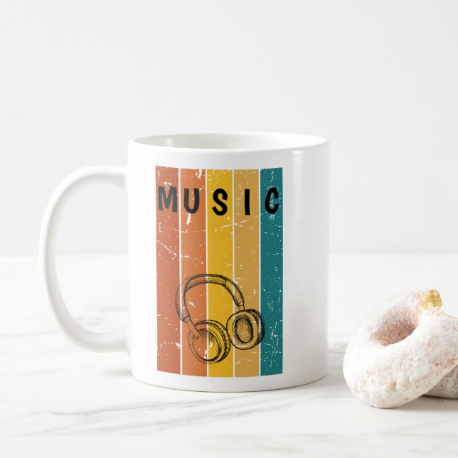 Süße Retro saubere Musik Kaffeetasse  (Mit Donut)