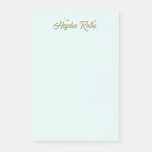 Süße Retro-Schrift und Sterne in Pastellblau Post-it Klebezettel