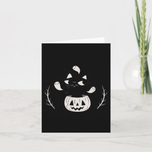 Süße Retro-Schwarze Katze Herbst Halloween Karte