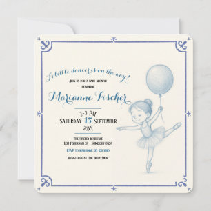 Süße Retro-Tänzerin in Blau Baby Shower für Mädche
