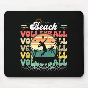 Süße Retro-Vintage-Hawaii-Strand-Volleyball-Sonnen Mousepad
