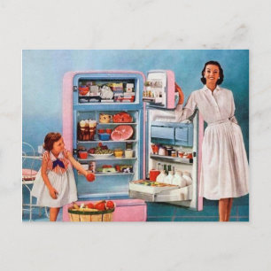 Süße Retro Vintage Küche Postkarte für jeden Anlas