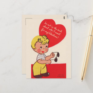 Süße retro-vintage Valentinstag Postkarte