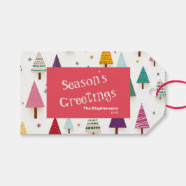 Süße Retro-Weihnachtsbaum-Geschenkanhänger Geschenkanhänger