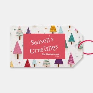 Süße Retro-Weihnachtsbaum-Geschenkanhänger Geschenkanhänger