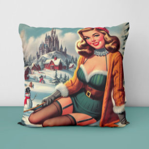 Süße Retro-Winter-Pin-up Kissen