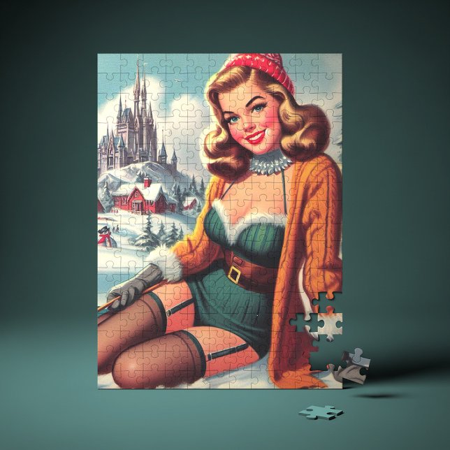 Süße Retro-Winter-Pin-up Puzzle (Von Creator hochgeladen)
