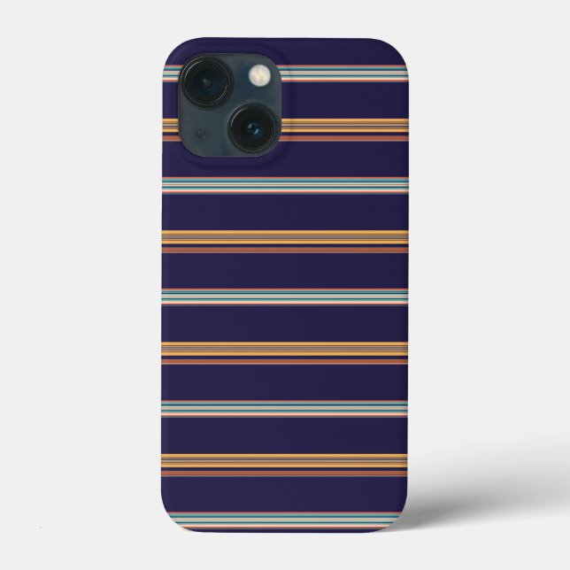 Süße retroblaue Streifen Case-Mate iPhone Hülle (Rückseite)