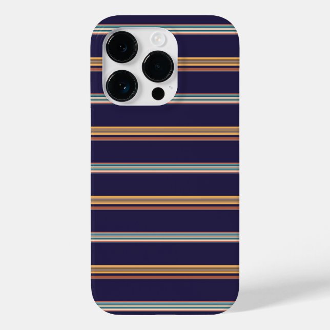 Süße retroblaue Streifen Case-Mate iPhone Hülle (Rückseite)