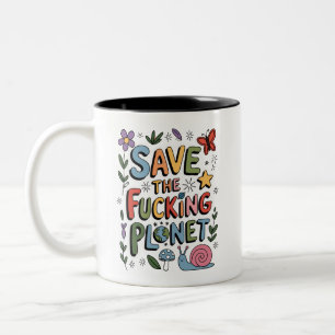 Süße Rette-die-Planet-Umweltschützer-Ecowarrior  Zweifarbige Tasse