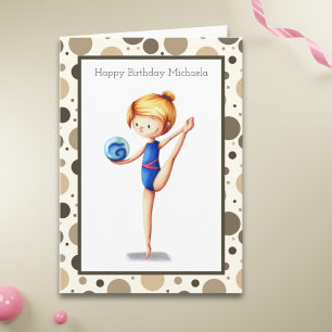 Süße rhythmische Turnerin mit Ball Alles Gute zum Karte