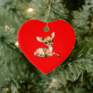 Süße Ricke entspannt sich, Geschenk für Reh-Liebha Keramik Ornament