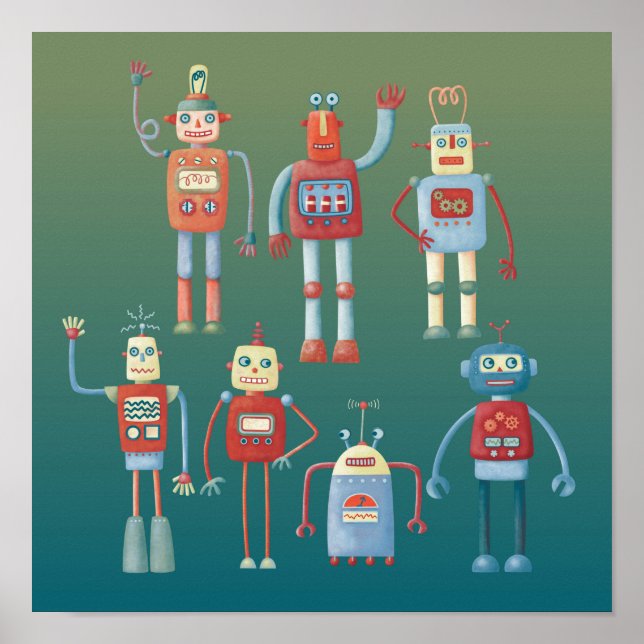 Süße Roboter Poster (Vorne)