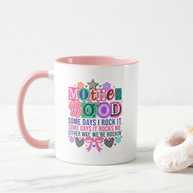 Süße rockende Mutterschaft Wortkunst Tasse (Mit Donut)