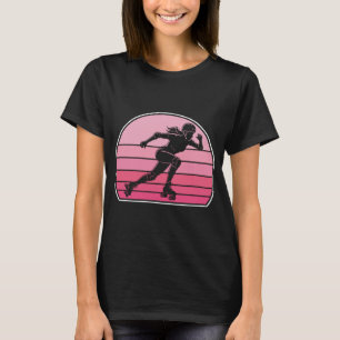 Süße Rollschuh fahrende Mädchen Vintage-Sonnenunte T-Shirt