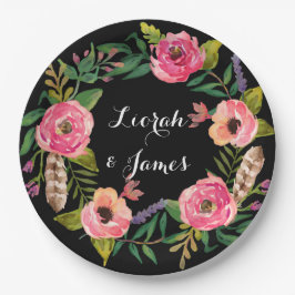 Süße romantische Blume Pappteller