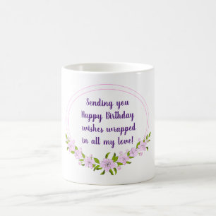 Süße romantische Blumen Geburtstag Minimalistisch Kaffeetasse