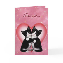 süße romantische Katzen-Valentinstagskarte