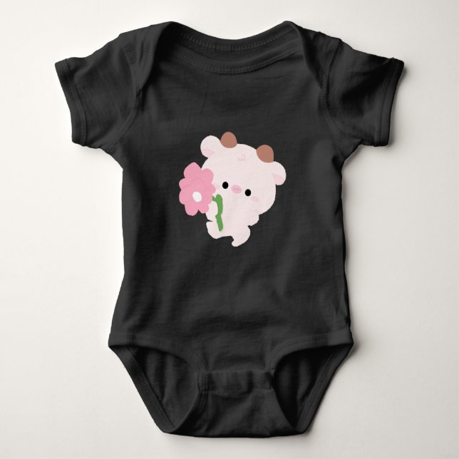 Süße romantische Kuh Baby Strampler (Vorderseite)