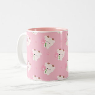 Süße romantische Kuh Zweifarbige Tasse