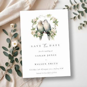 Süße romantische Liebesvögel Botanischer Kranz Hoc Save The Date