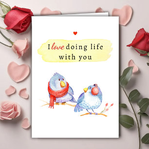 Süße romantische Liebesvögel Valentinstagskarte Feiertagskarte