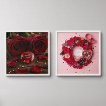 süße romantische Rosen Valentins- Rahmengemälde