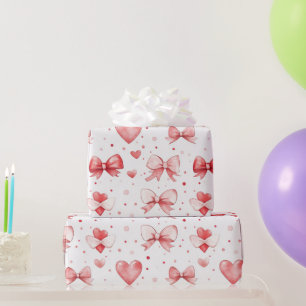 Süße romantische Valentinstag-Wasserfarben-Schleif Geschenkpapier