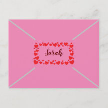 Süße rosa anpassbare Herzen Valentinstag