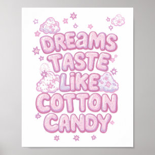 Süße rosa ästhetische puffige Schrift Poster