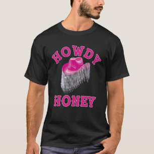 Süße rosa ästhetische südliche Cowgirl-Country-Mus T-Shirt