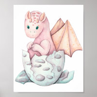 Süße rosa Baby-Drache-Schlüpfkunst