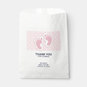 Süße rosa Baby-Mädchen-Fußabdrücke Baby Shower Geschenktütchen