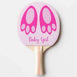 Süße rosa Baby-Mädchen-Hasenfüße Ostern Custom Tischtennis Schläger