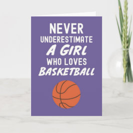 Süße rosa Basketballkarten für Baby-Mädchen Kinder Karte