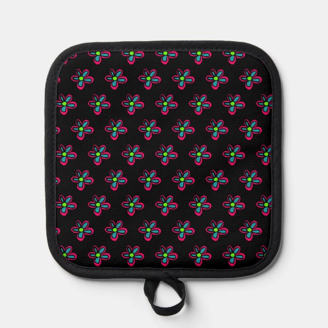 Süße rosa Blume Topflappen (Vorderseite)