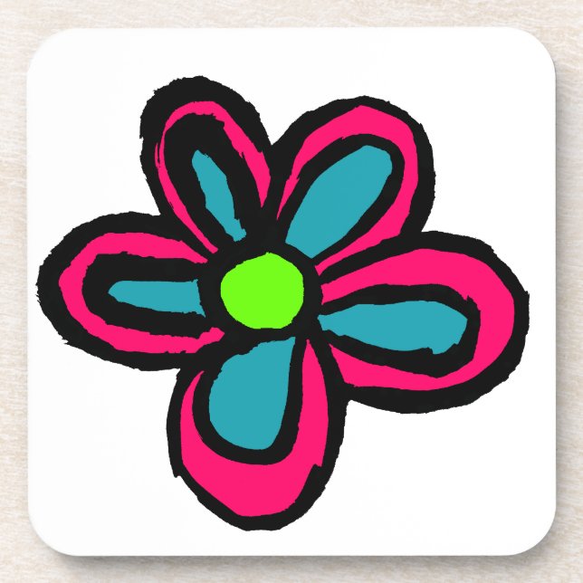 Süße rosa Blume Untersetzer (Vorderseite)