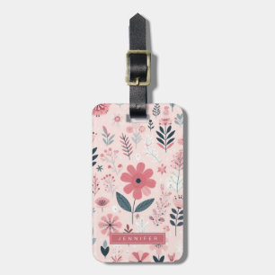 Süße rosa Blumen-Gepäckanhänger Gepäckanhänger