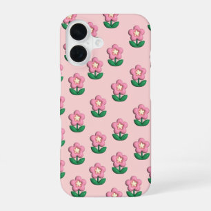 Süße rosa Blumen-Handyhülle Ästhetische iPhone-H iPhone 16 Hülle