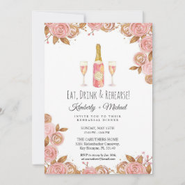 Süße rosa Blumen-Probeessen Party Einladung