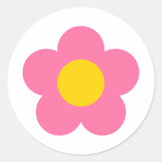 Süße rosa Blumenaufkleber Runder Aufkleber