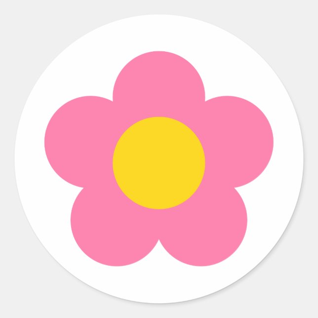 Süße rosa Blumenaufkleber Runder Aufkleber (Vorderseite)