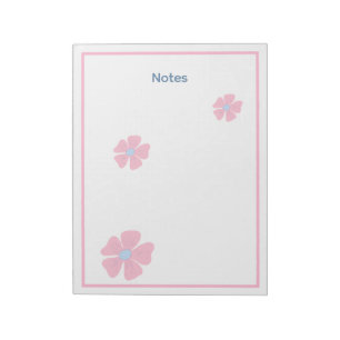 Süße rosa Blumenrand-Notizblock Notizblock