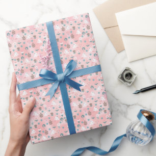 Süße rosa Blüten Geschenkpapier